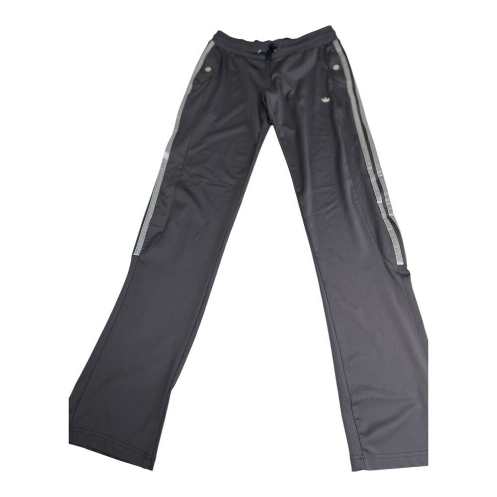 Rare Adidas 3 Stripe‎ Men's Gray Track Pants with Silver Symbol L Run DMC Hiphop